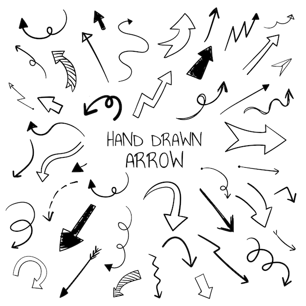 Hand drawn arrow illustration collection