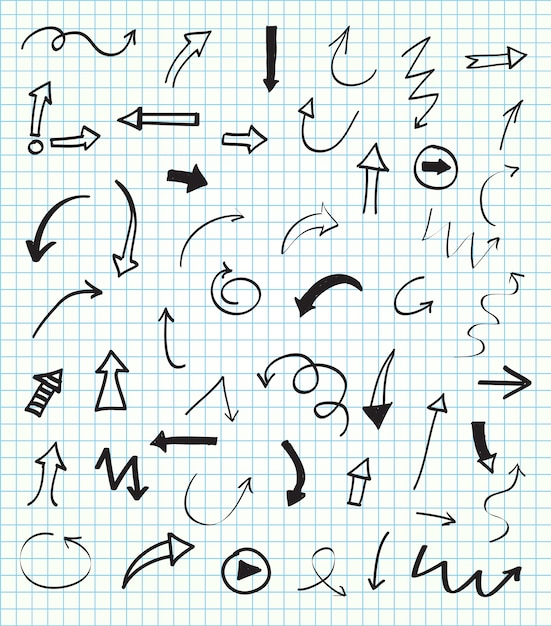 Free vector hand drawn arrows collection