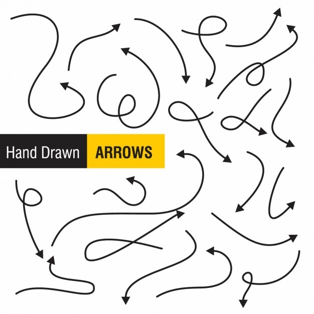 Hand drawn arrows set