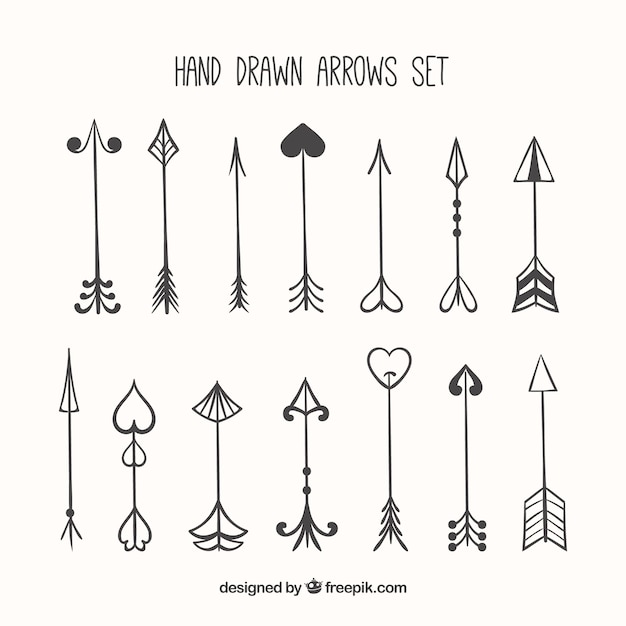 Free vector hand drawn arrows set