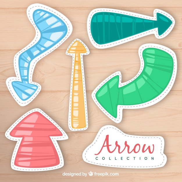 Free vector hand drawn arrows with fun style