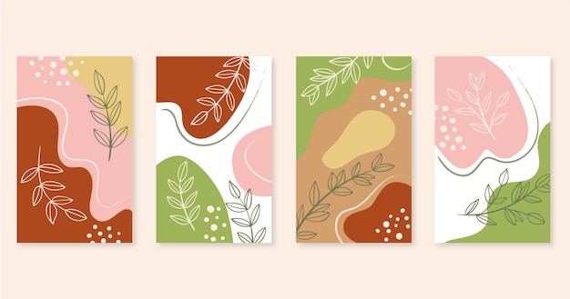 Free vector hand drawn art cover set