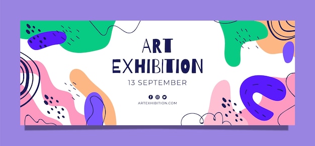 Free vector hand drawn art exhibition facebook cover