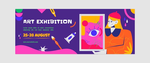 Hand drawn art exhibition facebook cover