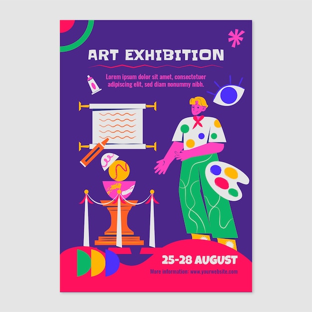 Плакат рисованной художественной выставки