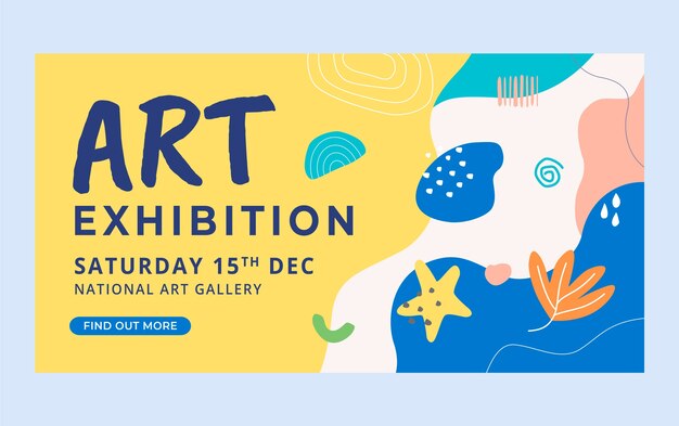 Hand drawn art exhibition template design