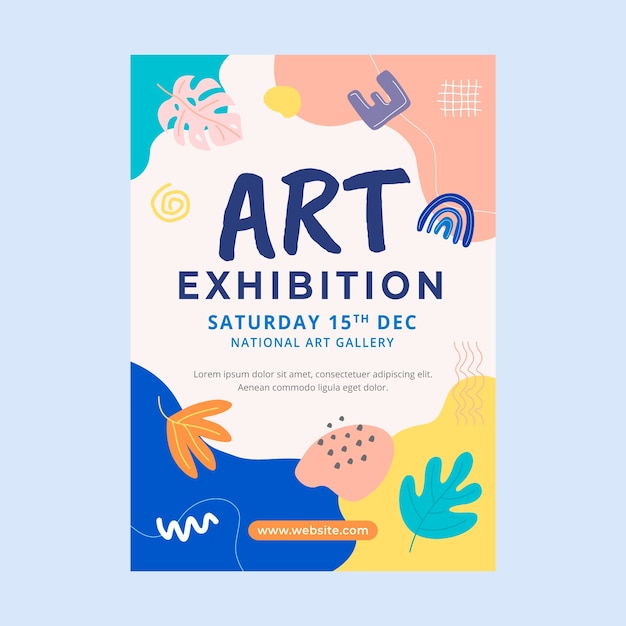 Free vector hand drawn art exhibition template design