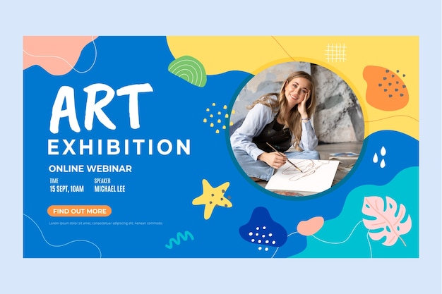 Free vector hand drawn art exhibition template design