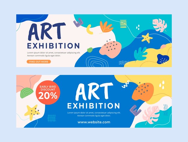 hand drawn art exhibition template design