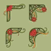 Free vector hand drawn art nouveau borders ornament collection