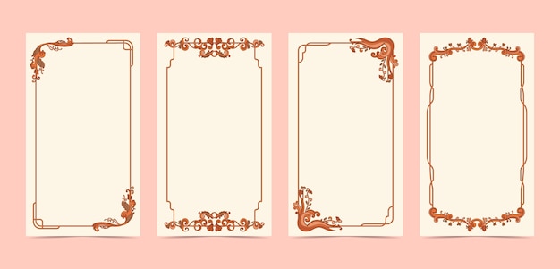 Free vector hand drawn art nouveau frame collection