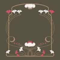 Free vector hand drawn art nouveau frame design