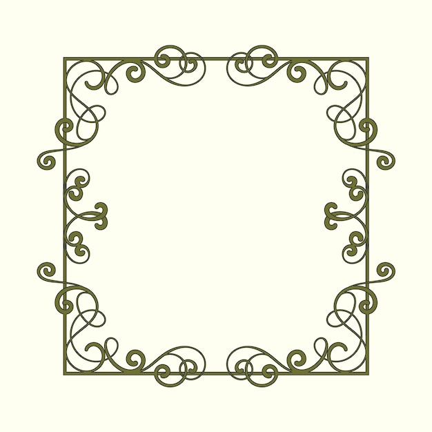 Hand drawn art nouveau frame design