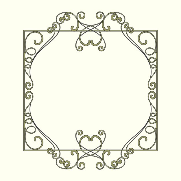 Hand drawn art nouveau frame design