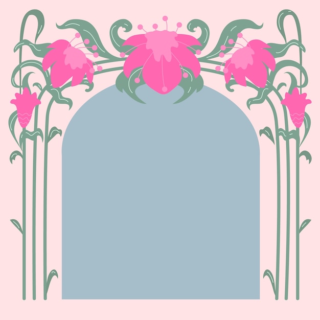 Free vector hand drawn art nouveau frame design