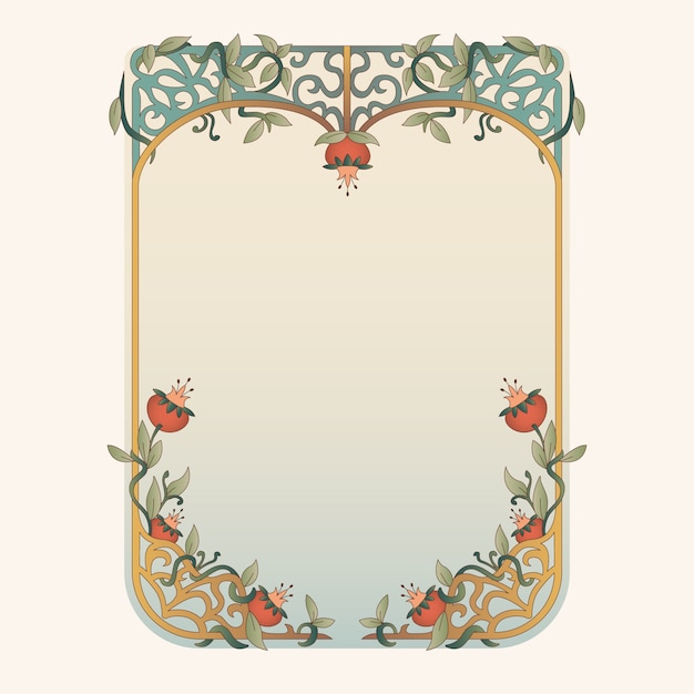 Hand drawn art nouveau frame design