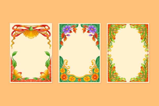 Free vector hand drawn art nouveau frame design