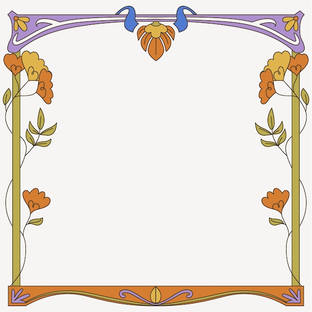 Free vector hand drawn art nouveau frame