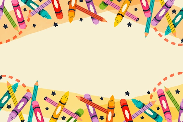 Free vector hand drawn art supplies background