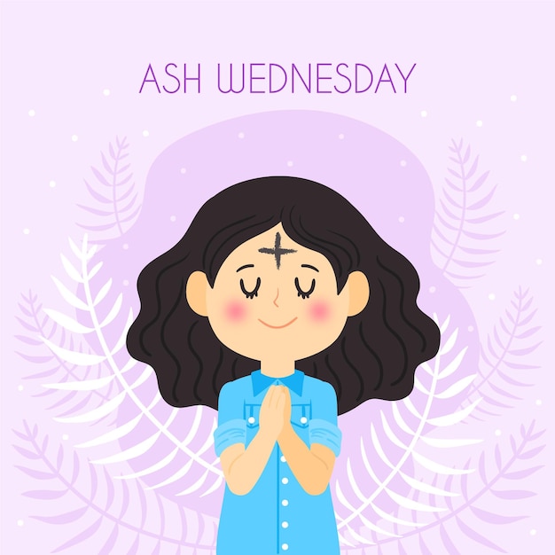 Free vector hand drawn ash wednesday illustration