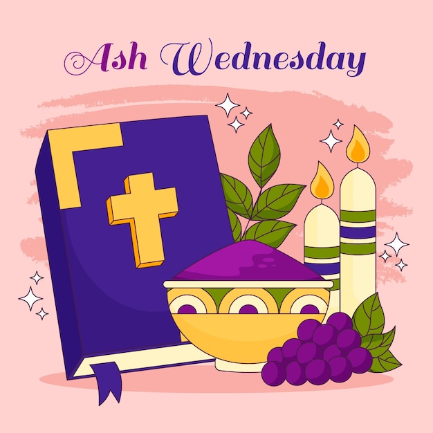 Free vector hand drawn ash wednesday illustration