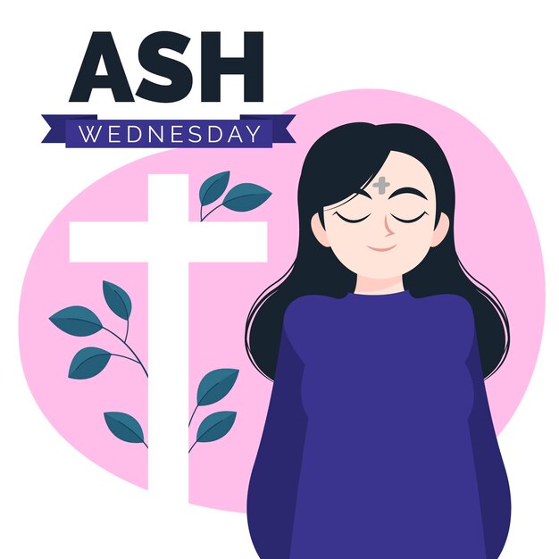 Hand drawn ash wednesday