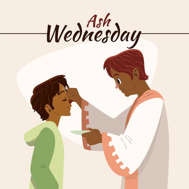 Free vector hand drawn ash wednesday