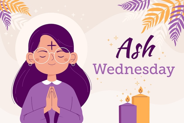 Free vector hand drawn ash wednesday