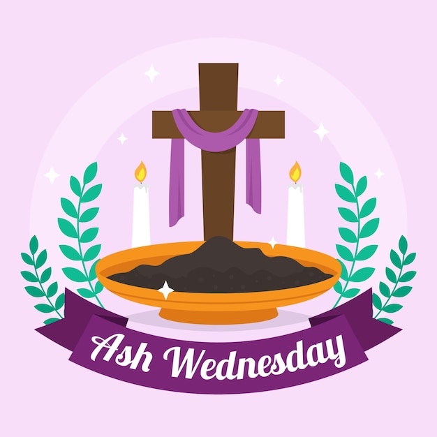 Free vector hand drawn ash wednesday