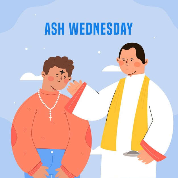 Hand drawn ash wednesday