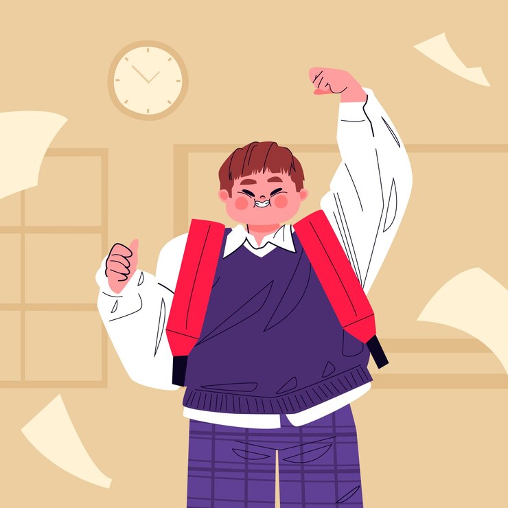 Free Vector hand drawn asian child illustration