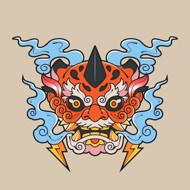 Free vector hand drawn asian style tattoo illustration