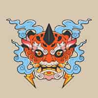 Free vector hand drawn asian style tattoo illustration