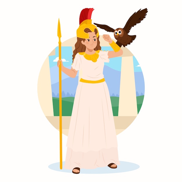 Free vector hand drawn athena illustration