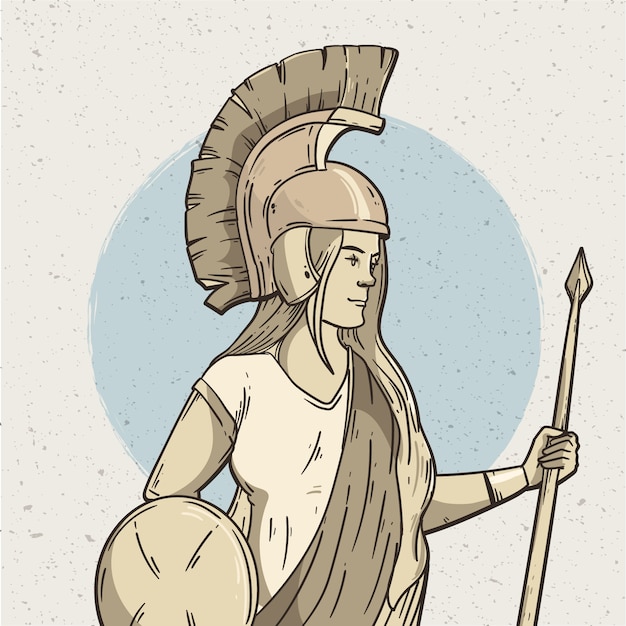 Free vector hand drawn athena illustration