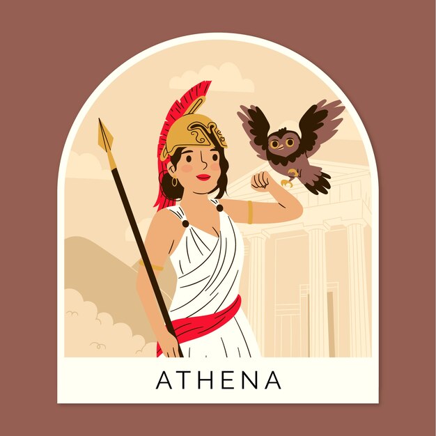 Hand drawn athena   illustration