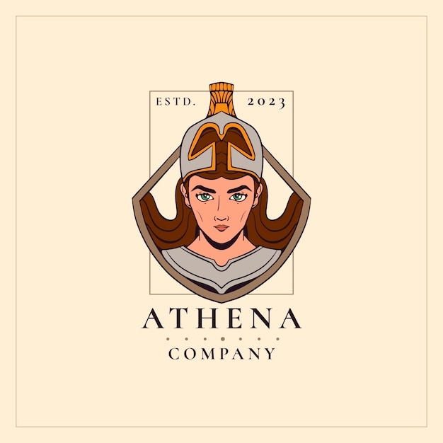 Design del logo athena disegnato a mano