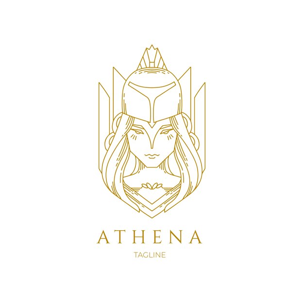 Hand drawn athena logo template