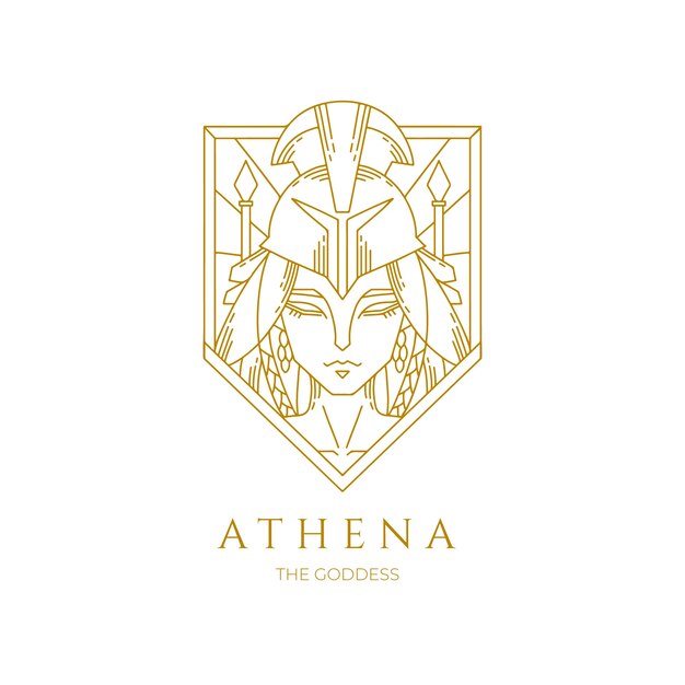 Hand drawn athena logo template