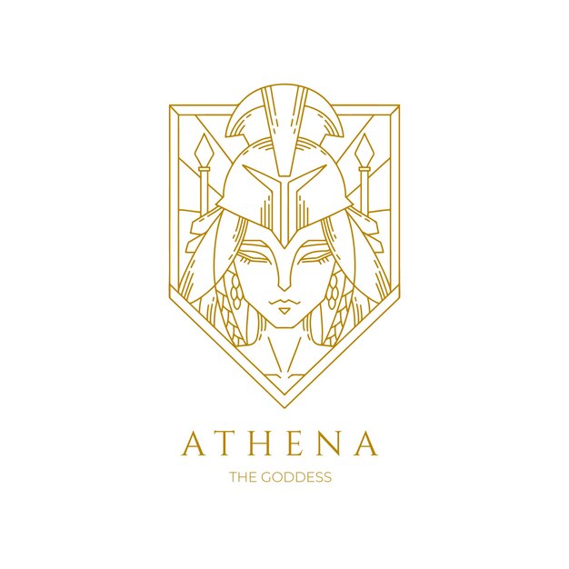 hand drawn athena logo template