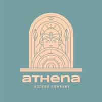Бесплатное векторное изображение Ручной обращается логотип афины