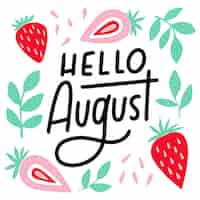 Free vector hand drawn august lettering with fruits