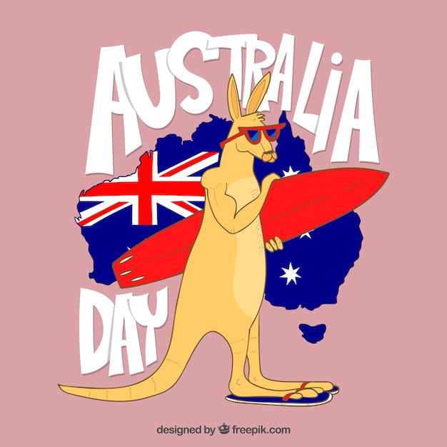 Vettore gratuito priorità bassa di giorno australia disegnata a mano