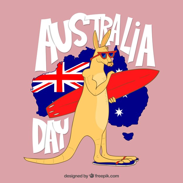 手描きのオーストラリアの日の背景