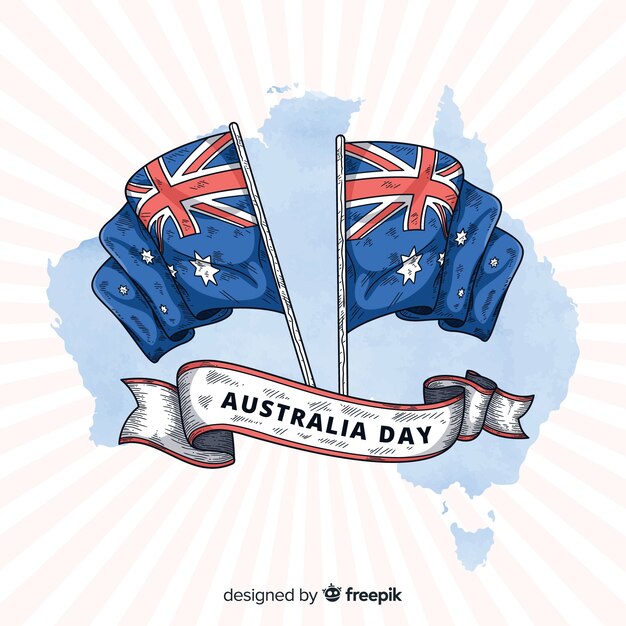 Hand drawn australia day background