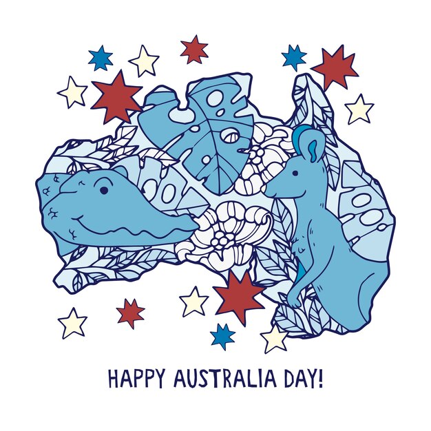 Нарисованная рукой концепция дня Австралии