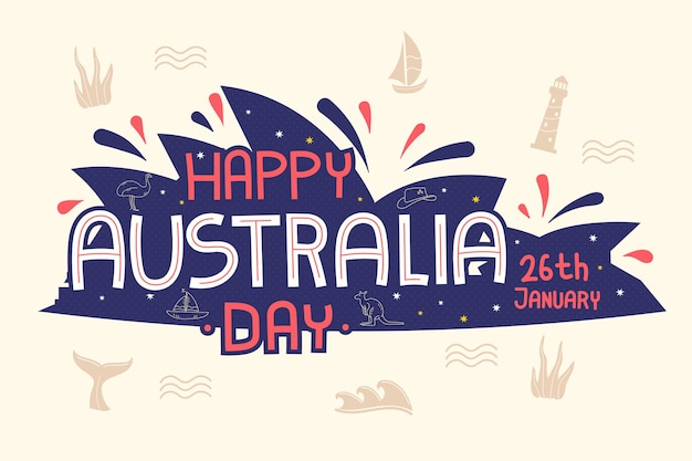 Hand drawn australia day concept