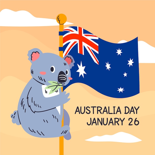 Free vector hand drawn australia day concept