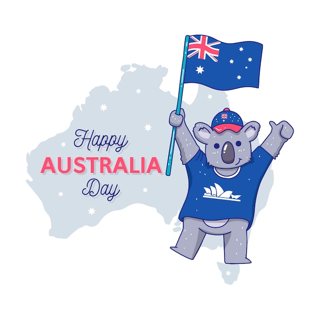 Hand drawn australia day concept