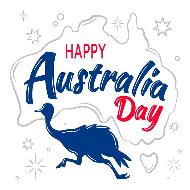 Hand drawn australia day concept